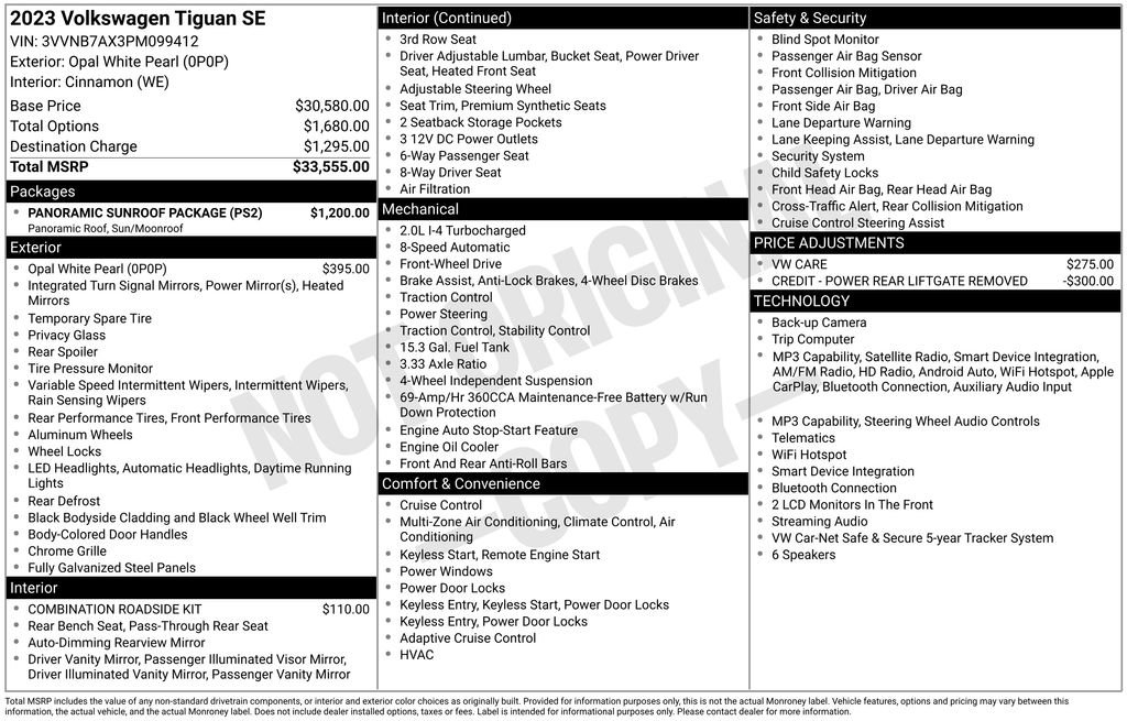 Used 2023 Volkswagen Tiguan SE w/ Panoramic Sunroof Package FWD image 7