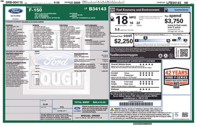 Used 2020 Ford F150 King Ranch w/ Equipment Group 601A Luxury AWD/4WD image 14
