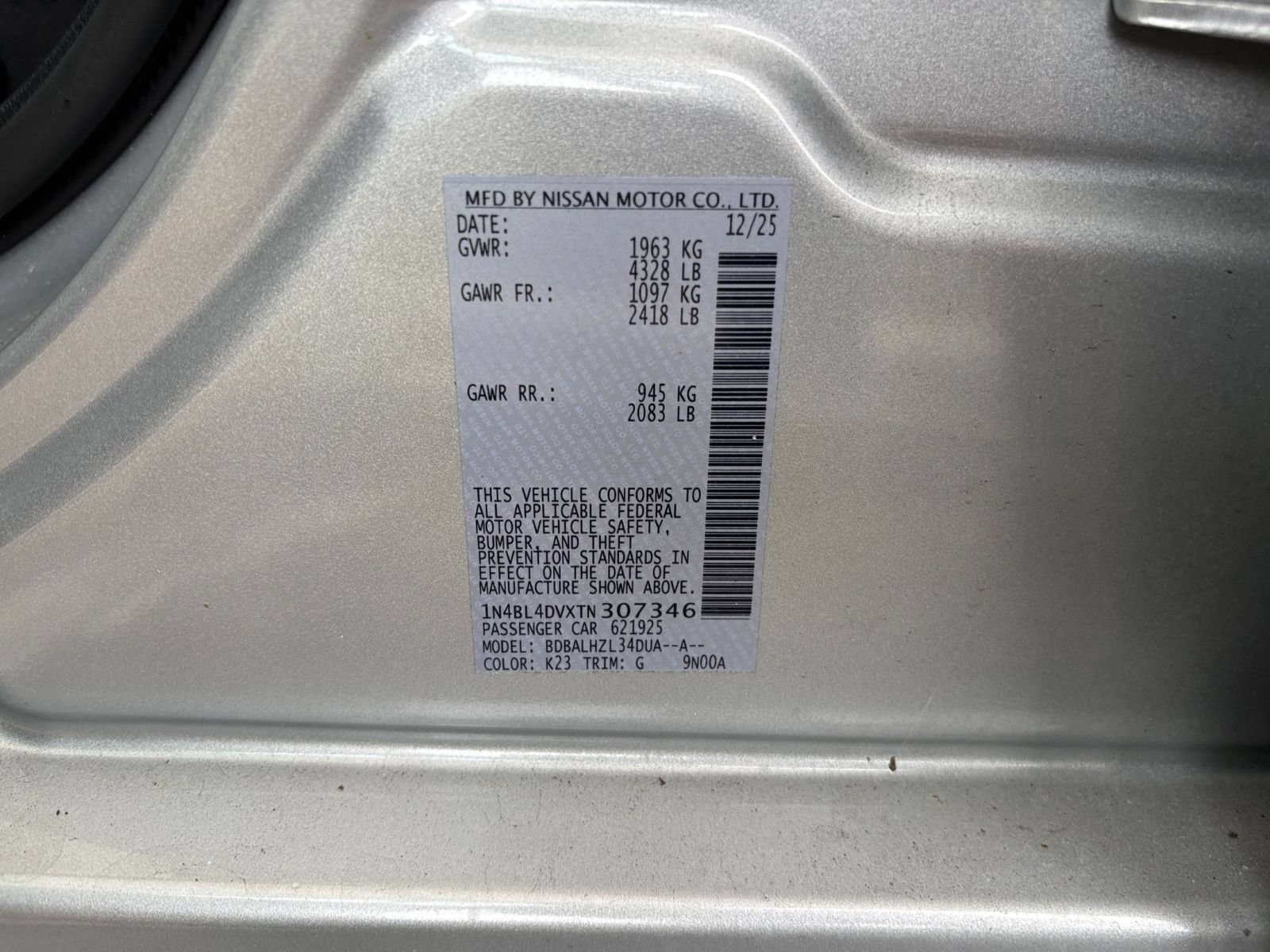 Used 2026 Nissan Altima 2.5 SV FWD image 27