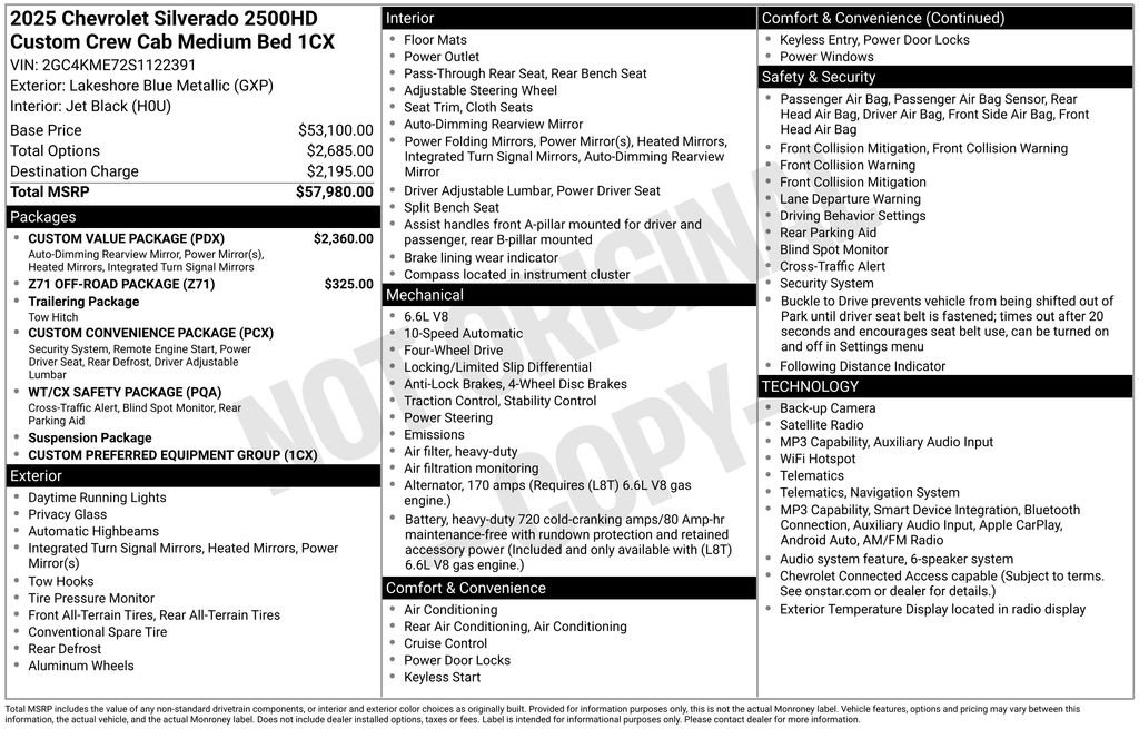 Used 2025 Chevrolet Silverado 2500 Custom w/ Custom Value Package AWD/4WD image 28