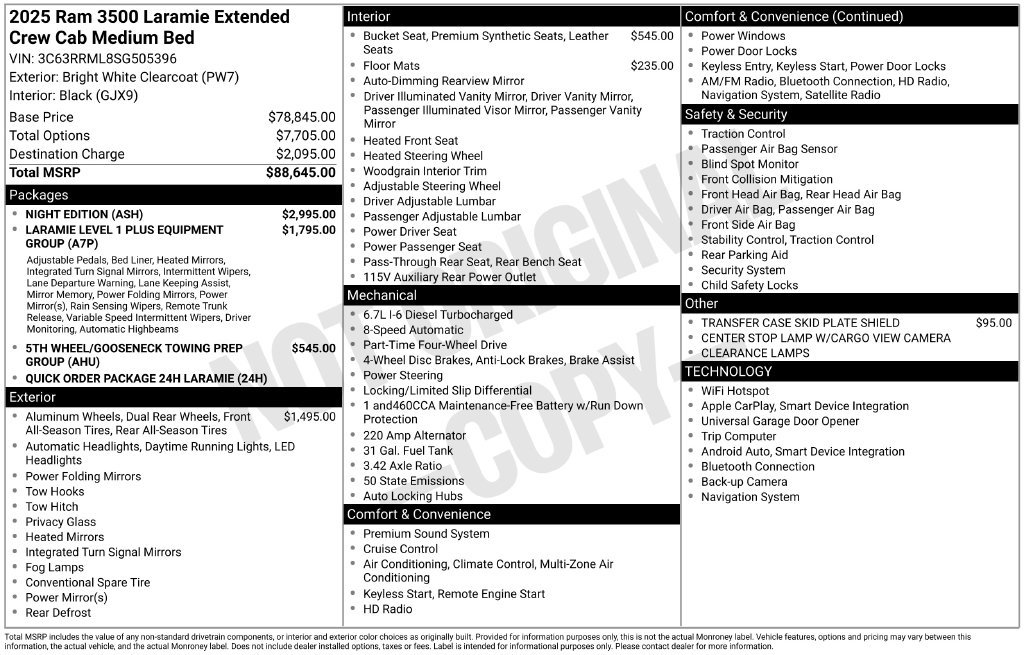 Used 2025 RAM 3500 Laramie w/ Night Edition AWD/4WD image 5