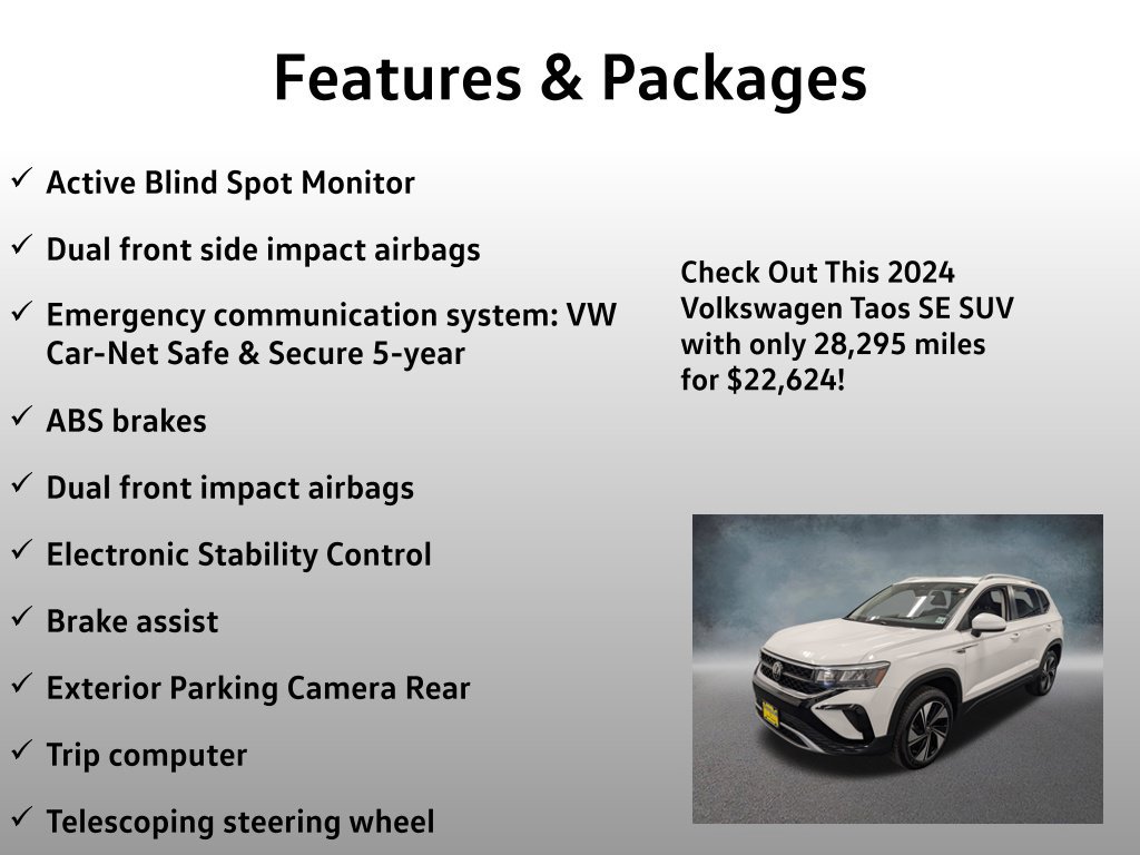Used 2024 Volkswagen Taos SE w/ Panoramic Sunroof Package AWD/4WD image 13