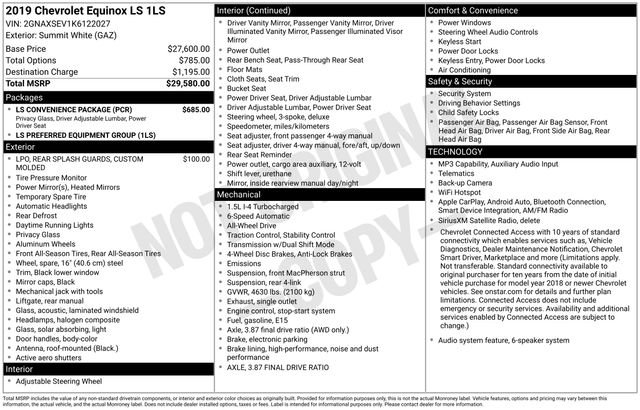 Used 2019 Chevrolet Equinox LS w/ LS Convenience Package AWD/4WD image 10