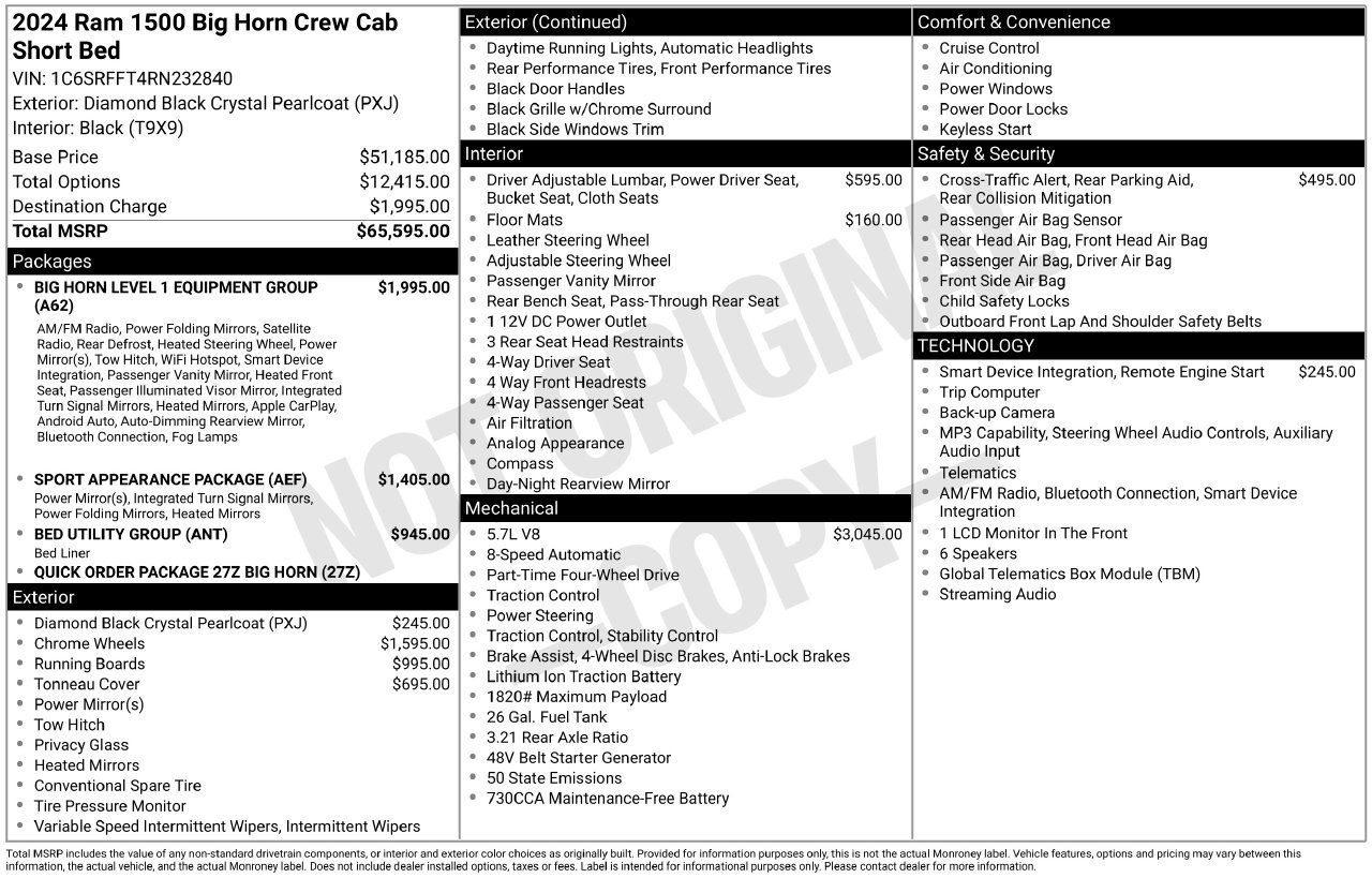 Used 2024 RAM 1500 Big Horn AWD/4WD image 3