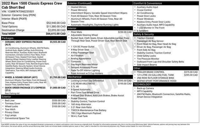 Used 2022 RAM 1500 Express w/ Ceramic Grey Express Package AWD/4WD image 51