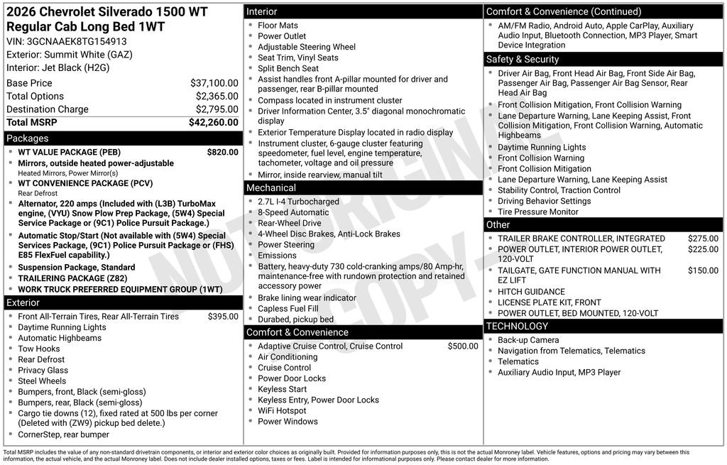 New 2026 Chevrolet Silverado 1500 W/T w/ WT Value Package image 6