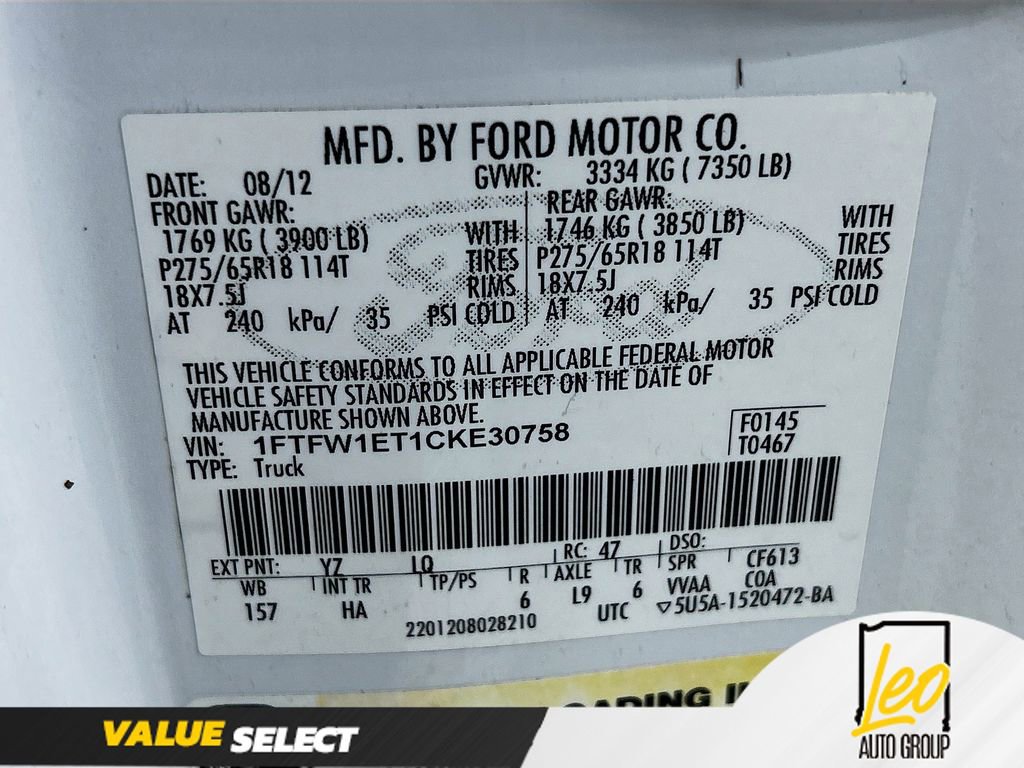 Used 2012 Ford F150 Lariat w/ Lariat Chrome Pkg image 31