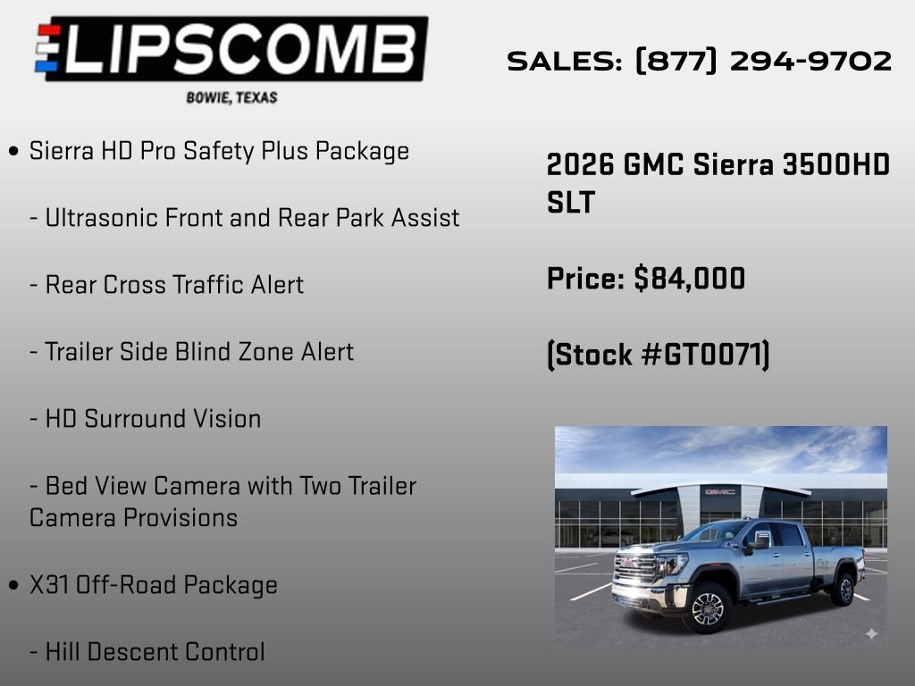 New 2026 GMC Sierra 3500 SLT w/ Texas SLT Premium Package AWD/4WD image 16