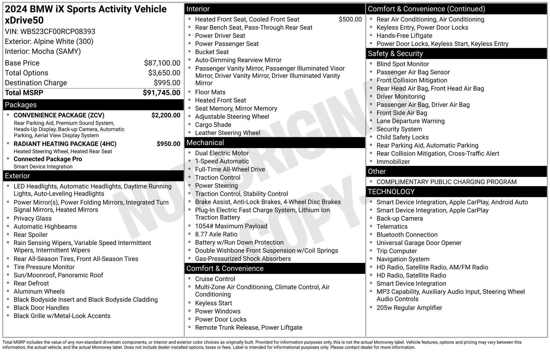 Used 2024 BMW iX xDrive50 w/ Convenience Package AWD/4WD image 41