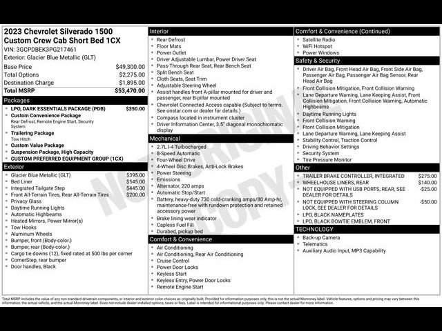 Certified 2023 Chevrolet Silverado 1500 Custom w/ LPO, Dark Essentials Package AWD/4WD image 26