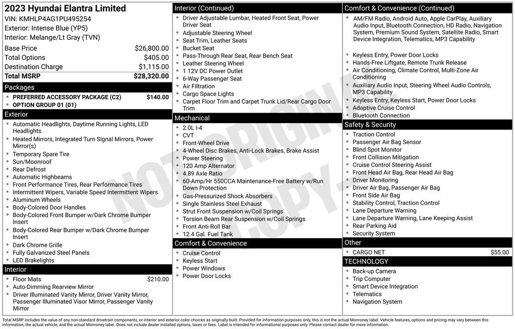 Used 2023 Hyundai Elantra Limited w/ Preferred Accessory Package FWD image 6