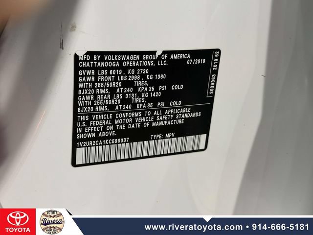 Used 2019 Volkswagen Atlas SE AWD/4WD image 28