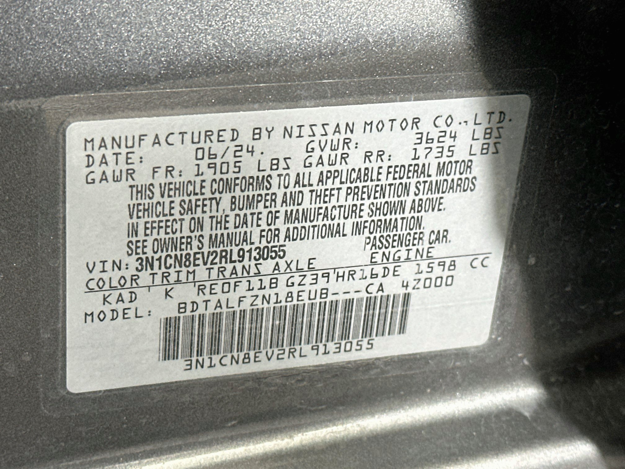 Used 2024 Nissan Versa SV FWD image 12