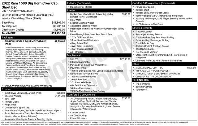 Used 2022 RAM 1500 Big Horn AWD/4WD image 34