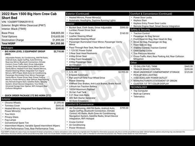 Used 2022 RAM 1500 Big Horn AWD/4WD image 35