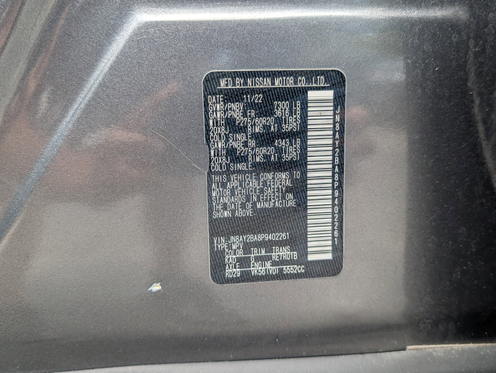 Certified 2023 Nissan Armada SL w/ Captain's Chairs Package RWD image 22