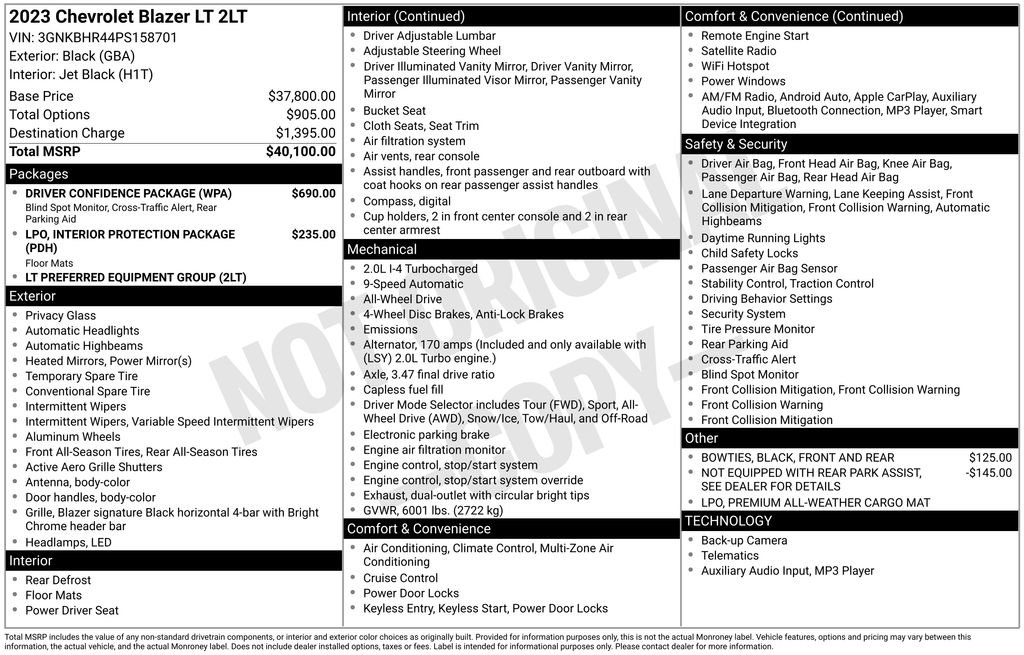 Used 2023 Chevrolet Blazer LT w/ Driver Confidence Package image 6