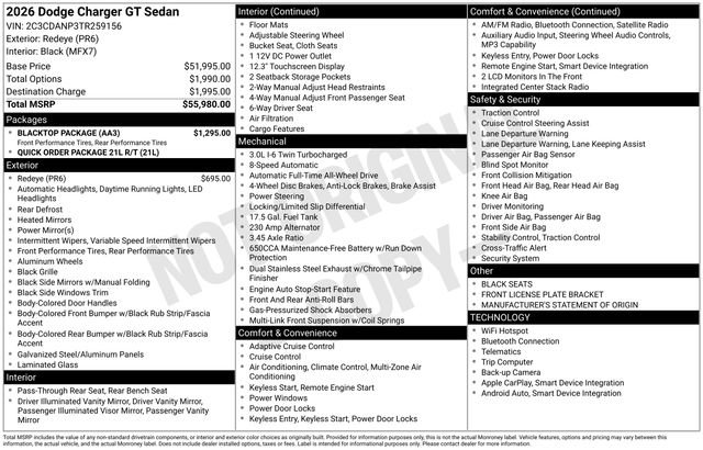 New 2026 Dodge Charger R/T w/ Blacktop Package AWD/4WD image 6