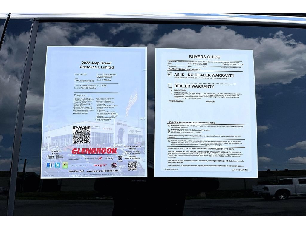 Certified 2022 Jeep Grand Cherokee L Limited AWD/4WD image 58