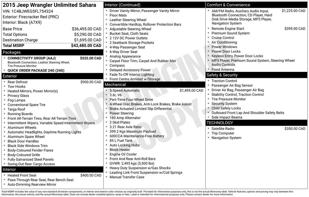 Used 2015 Jeep Wrangler Unlimited Sahara w/ Connectivity Group image 10