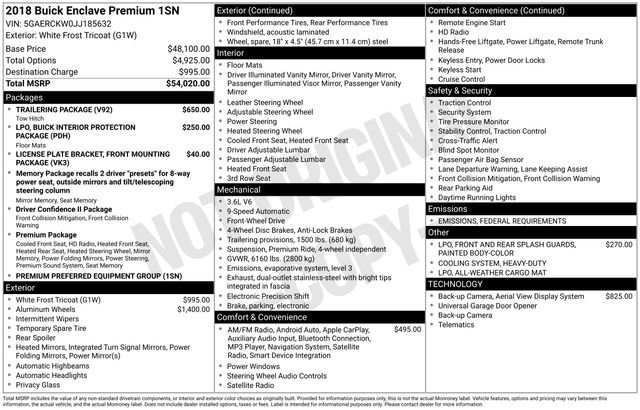 Used 2018 Buick Enclave Premium w/ Trailering Package image 2