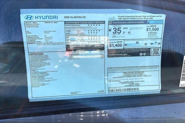 New 2026 Hyundai Elantra SE image 13