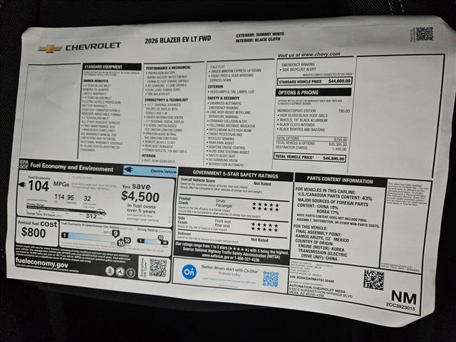 New 2026 Chevrolet Blazer EV LT image 16