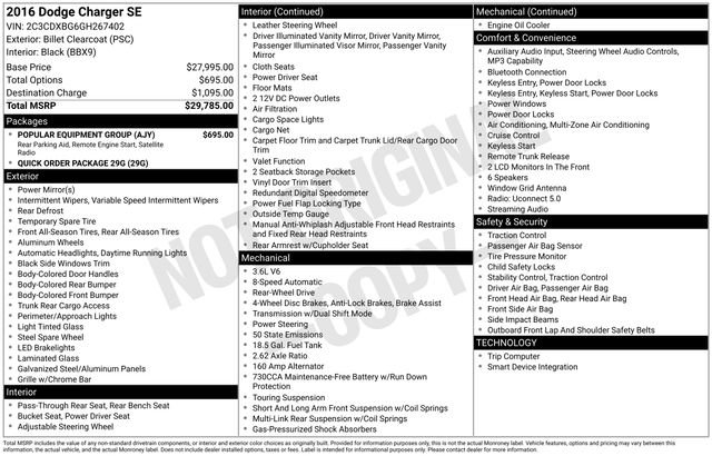 Used 2016 Dodge Charger SE w/ Popular Equipment Group RWD image 4