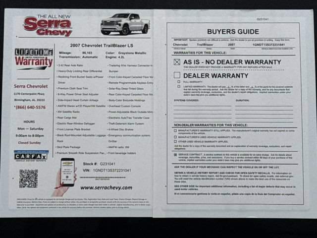 Used 2006 Chevrolet TrailBlazer LS w/ Skid Plate Package AWD/4WD image 10