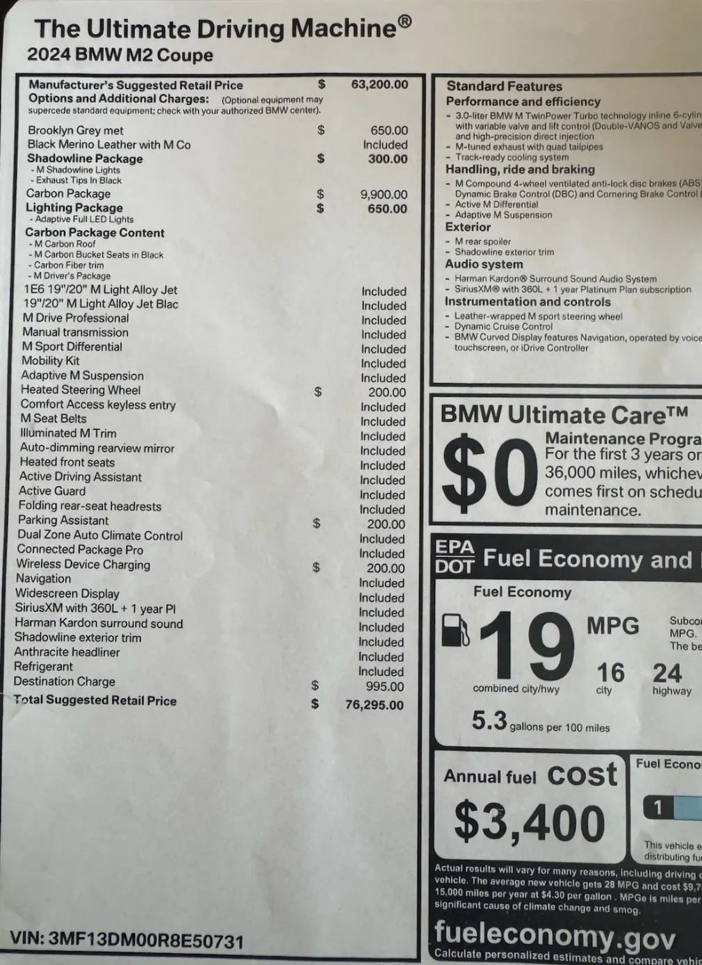 Used 2024 BMW M2 w/ Carbon Package image 2