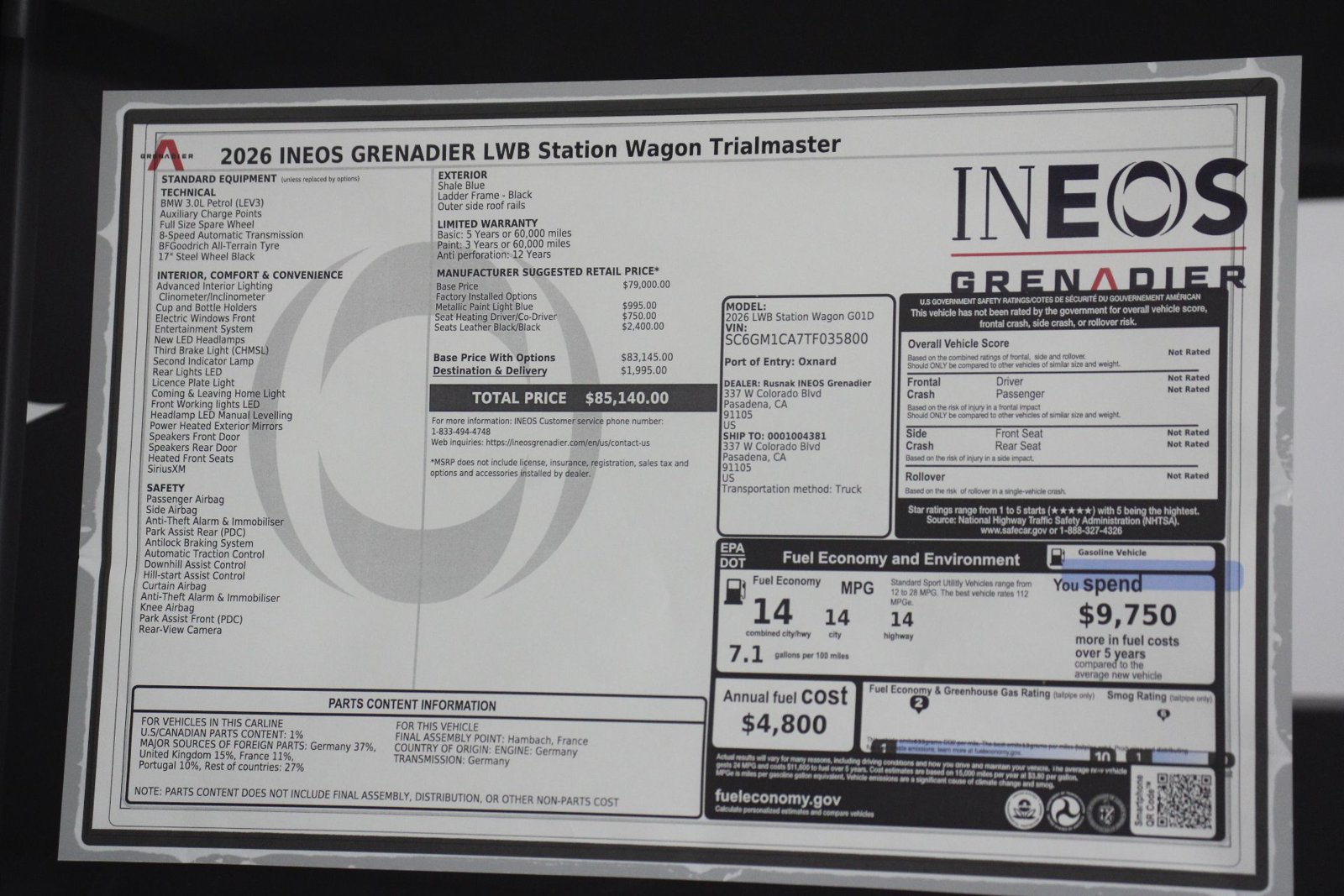 New 2026 INEOS Grenadier Station Wagon AWD/4WD image 22