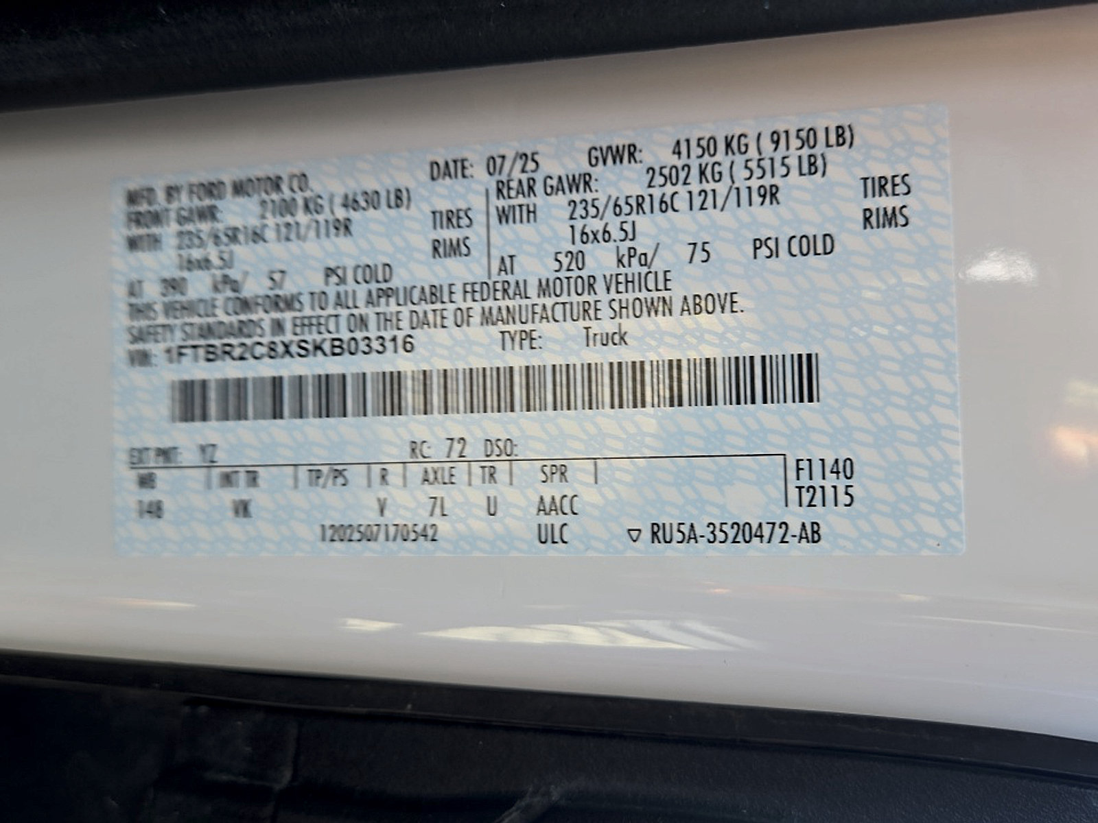 Certified 2025 Ford Transit 250 148 Medium Roof Extended AWD image 24