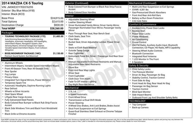 Used 2014 MAZDA CX-5 Touring w/ Touring Technology Package FWD image 28