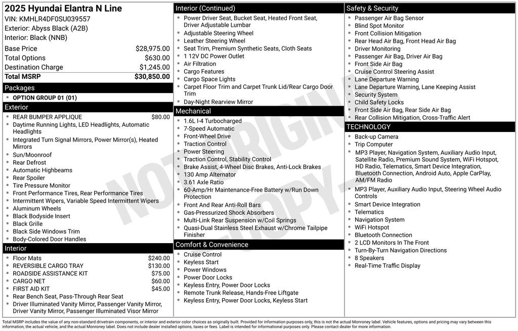 Certified 2025 Hyundai Elantra N Line FWD image 7