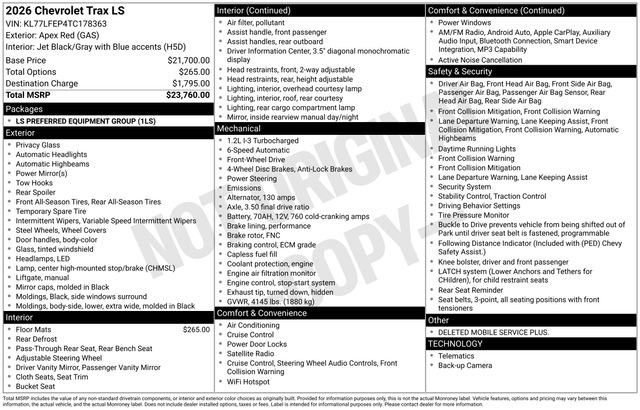 New 2026 Chevrolet Trax LS FWD image 4