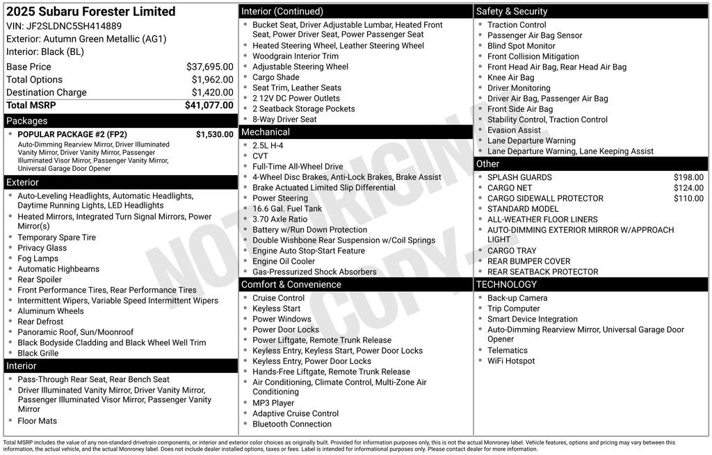 Used 2025 Subaru Forester Limited w/ Popular Package #2 image 12