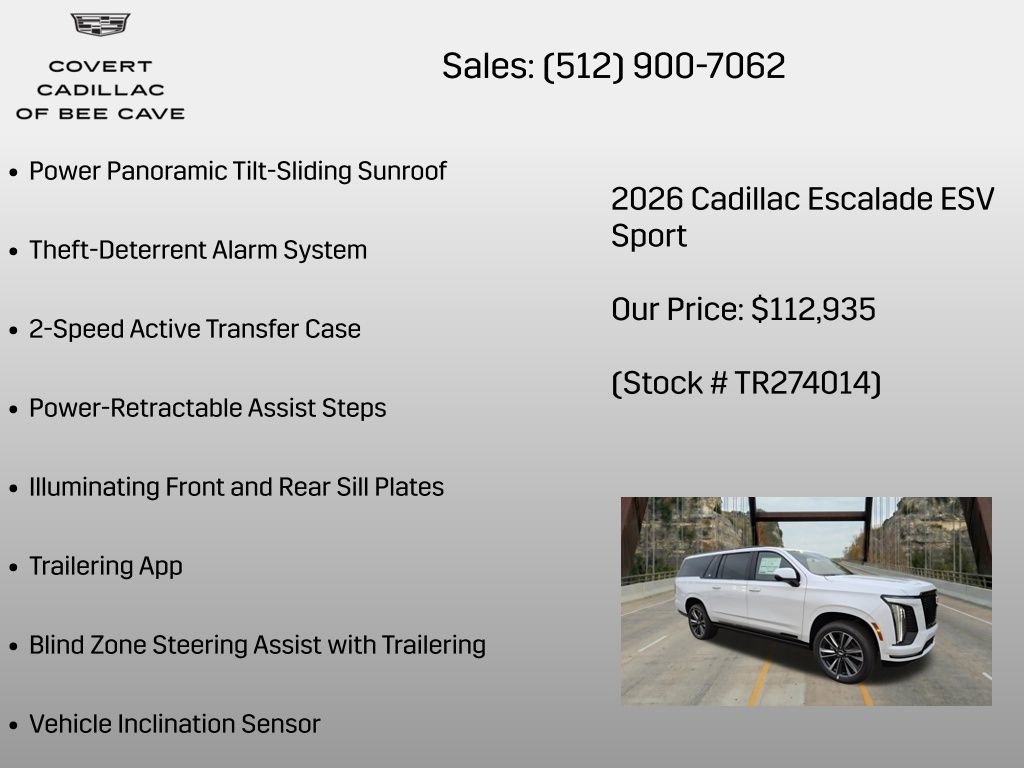 New 2026 Cadillac Escalade ESV Sport AWD/4WD image 24