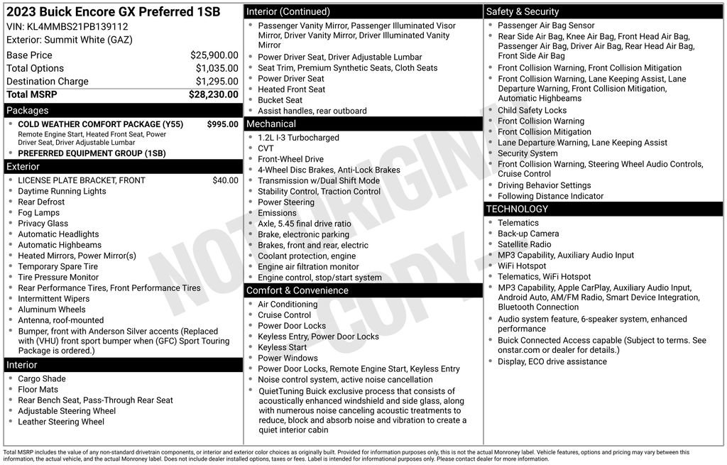 Certified 2023 Buick Encore GX Preferred w/ Cold Weather Comfort Package FWD image 42
