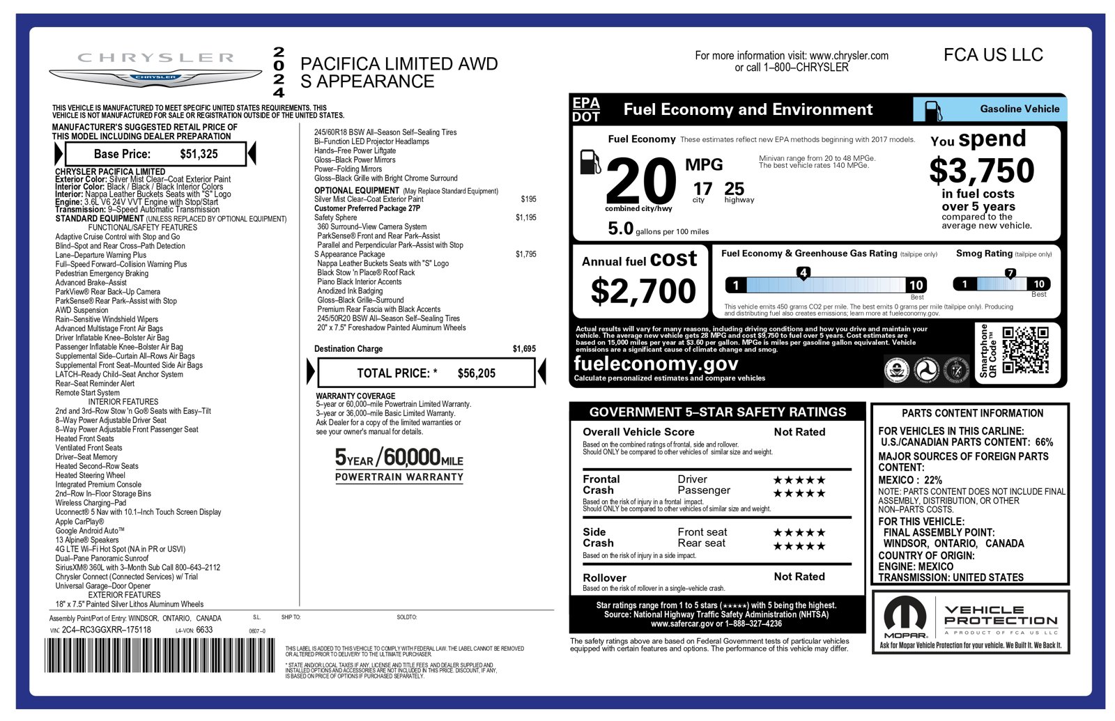 Used 2024 Chrysler Pacifica Limited w/ S Appearance Package image 48
