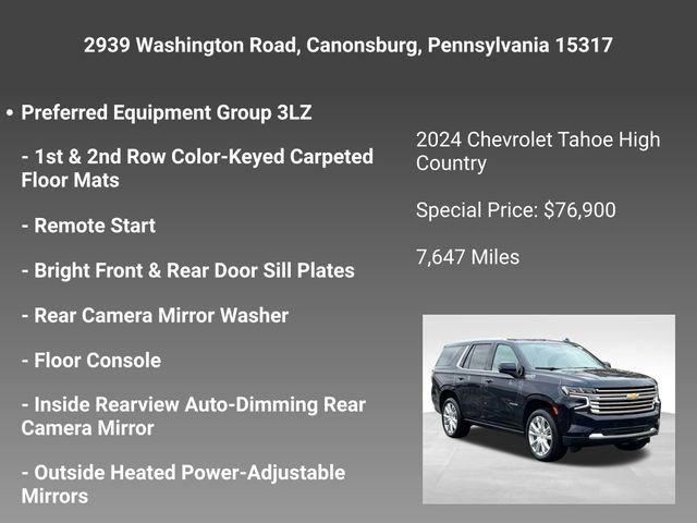 Certified 2024 Chevrolet Tahoe High Country w/ Advanced Technology Package image 9