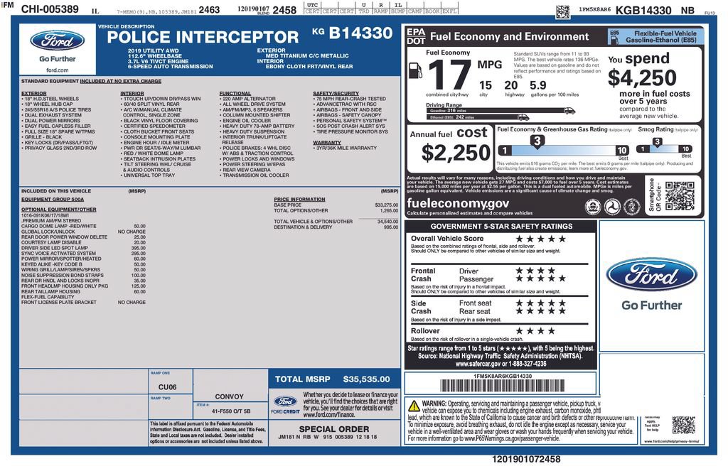 Used 2019 Ford Explorer 4WD Police Interceptor image 6