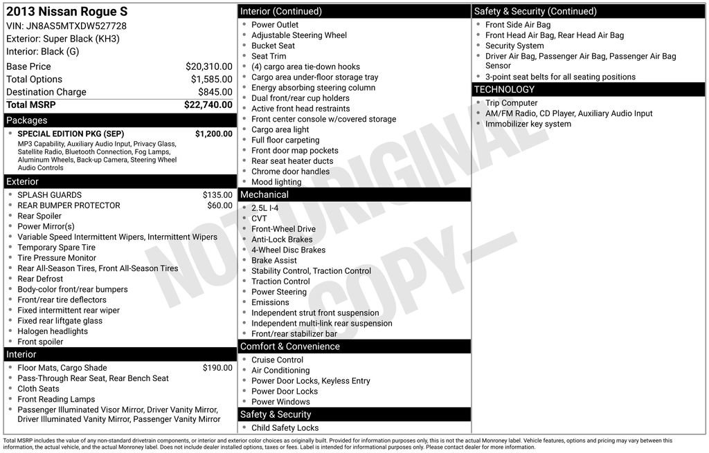 Used 2013 Nissan Rogue S w/ Special Edition Pkg FWD image 4