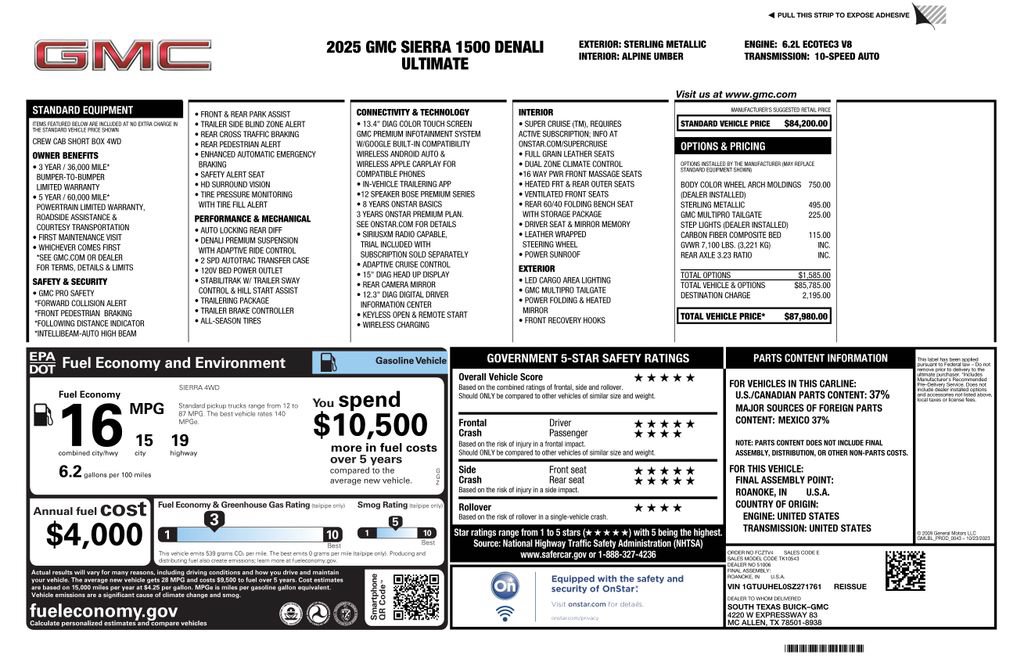 Used 2025 GMC Sierra 1500 Denali Ultimate AWD/4WD image 2