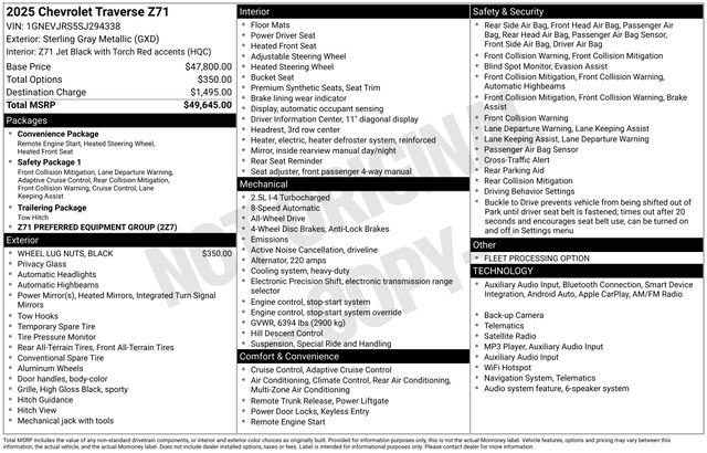 Used 2025 Chevrolet Traverse Z71 AWD/4WD image 4