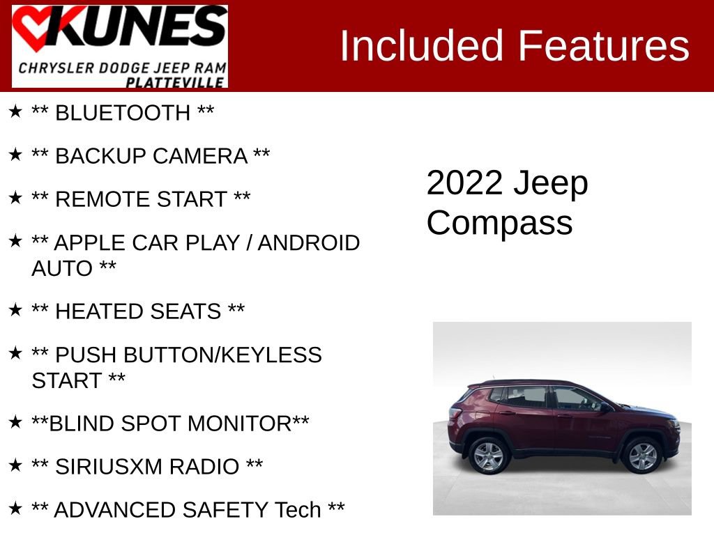 Used 2022 Jeep Compass Latitude w/ Convenience Group AWD/4WD image 2