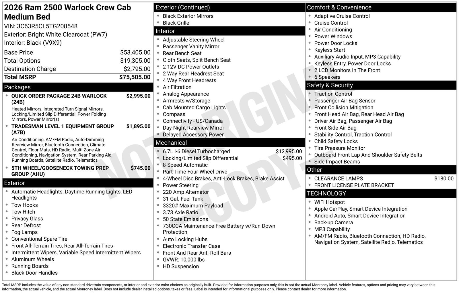 New 2026 RAM 2500 Warlock AWD/4WD image 25