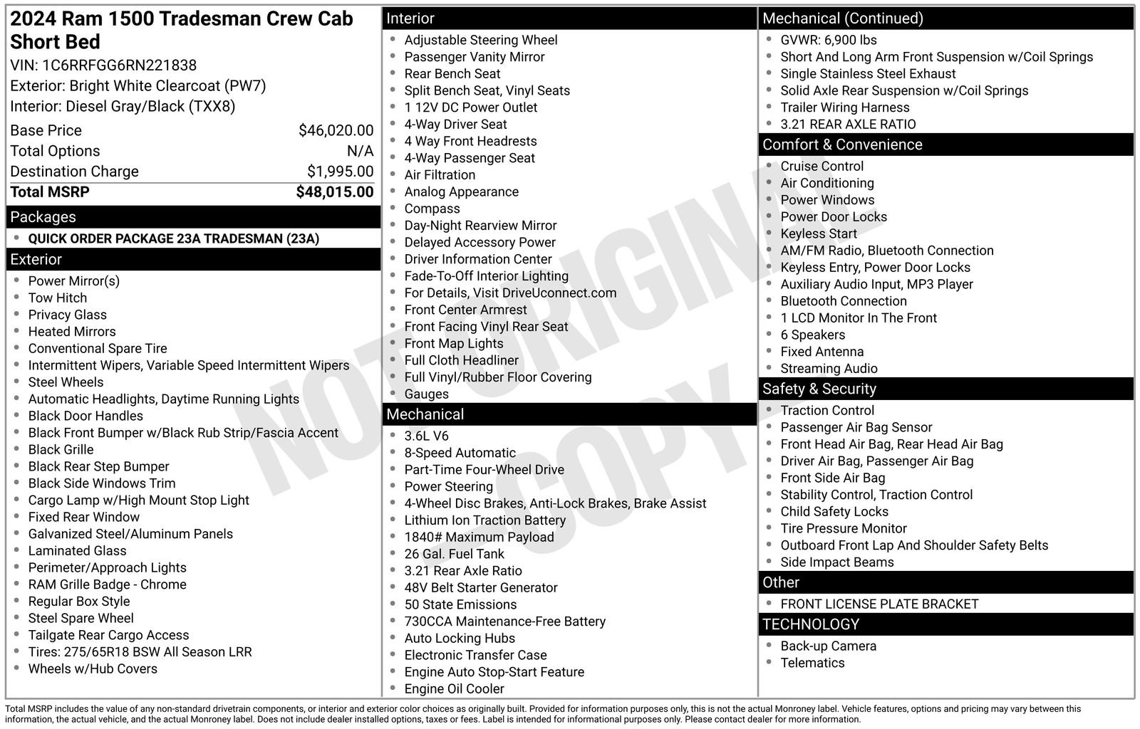 Used 2024 RAM 1500 Tradesman AWD/4WD image 33