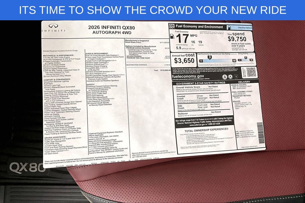 New 2026 INFINITI QX80 Autograph w/ Premium Cargo Package image 28