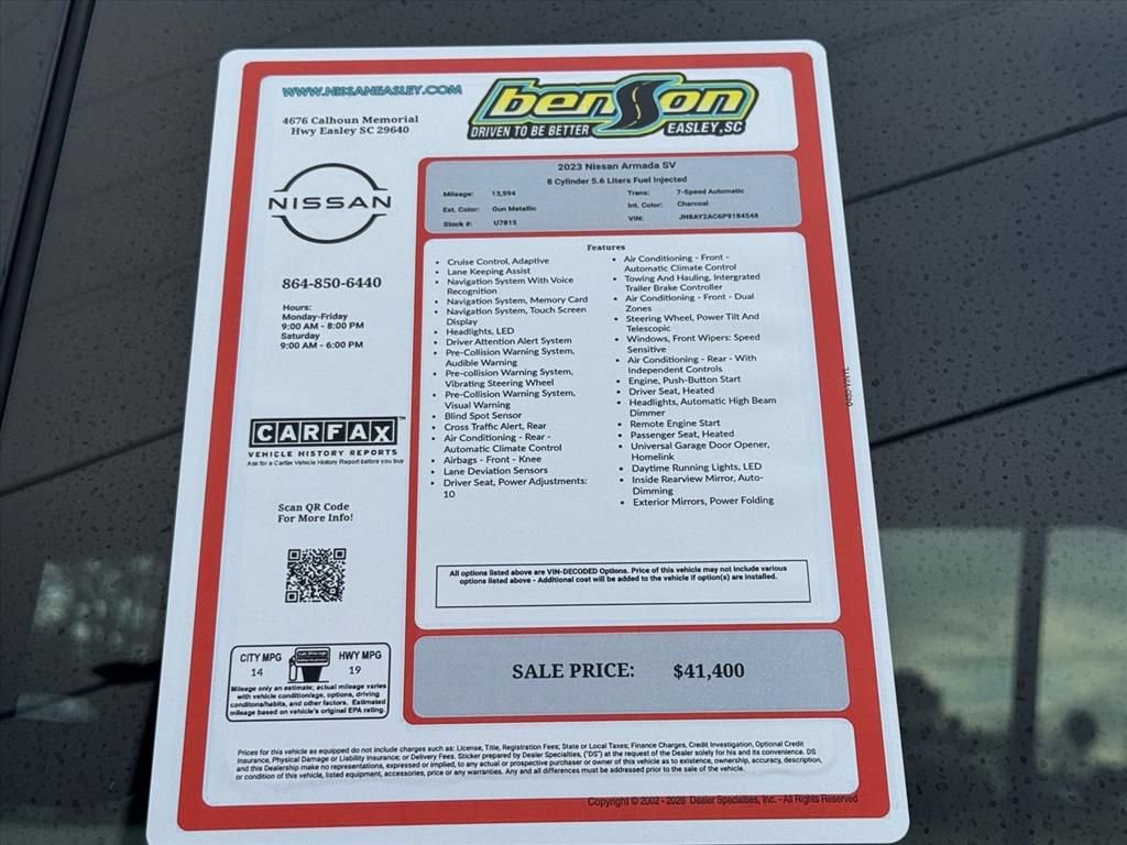 Used 2023 Nissan Armada SV w/ Cargo Package image 25