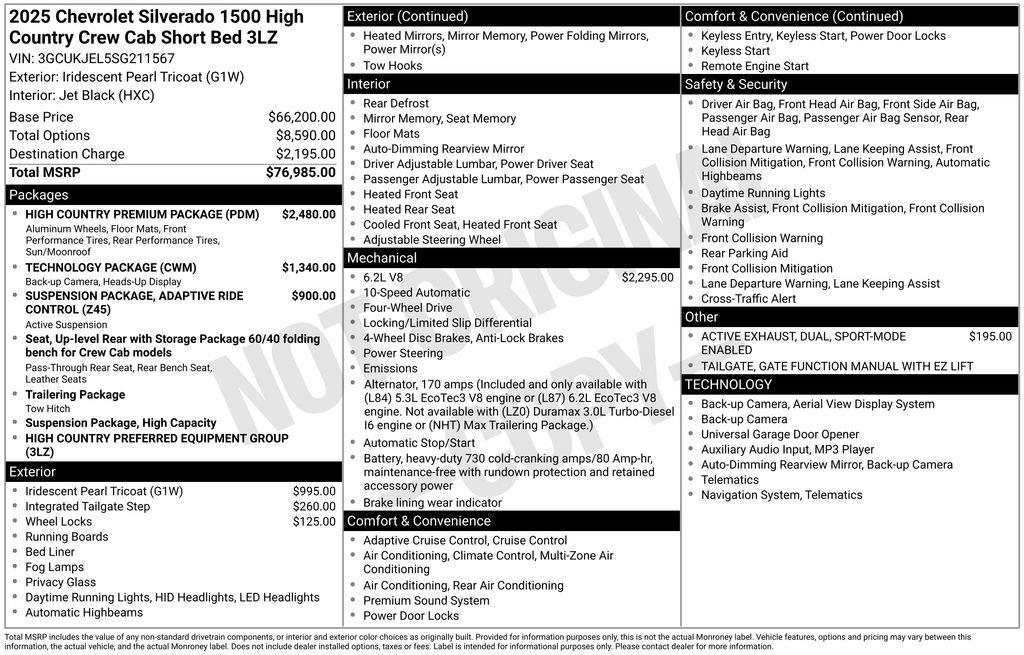 Used 2025 Chevrolet Silverado 1500 High Country w/ High Country Premium Package image 6